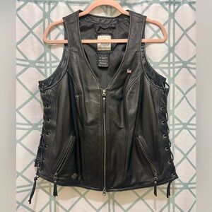 Harley-Davidson Black Leather Vest XL